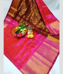 maroon and pink colour uppada pattu sarees with All over Nakshtra Buttas design