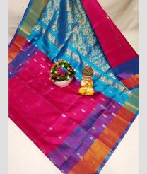 red and silver colour uppada pattu sarees with All over Nakshtra Buttas design