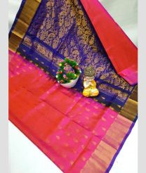 pink and brown colour uppada pattu sarees with All over Nakshtra Buttas design