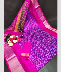 purple colour uppada pattu sarees with All over Pochampally design