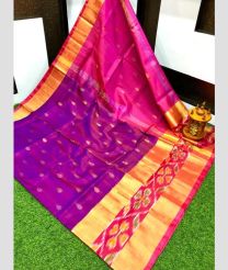 purple and brown colour uppada pattu sarees with All over Nakshtra Buttas design