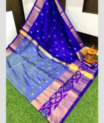 blue and light blue colour uppada pattu sarees with All over Nakshtra Buttas design