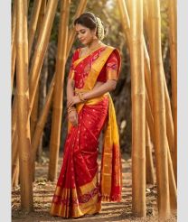 maroon colour uppada pattu sarees with All over Nakshtra Buttas design