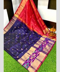 blue and magenta red colour uppada pattu sarees with All over Nakshtra Buttas design