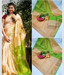 ice cream colour uppada pattu sarees with Plain design