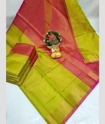 olive green and magenta colour uppada pattu sarees with Plain design