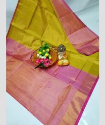 lighpurple and olive green colour uppada pattu sarees with Plain design