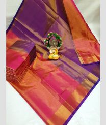 purple and magneta red colour uppada pattu sarees with Plain design