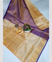 cream and purple colour uppada pattu sarees with Plain design