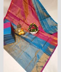 sky blue and magenta colour uppada pattu sarees with Plain design
