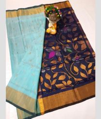 cyan  colour and purple colour uppada pattu sarees with All over design