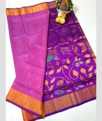 purple colour uppada pattu sarees with All over design