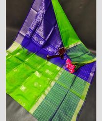light green and silver colour uppada pattu sarees with All over Buttas design