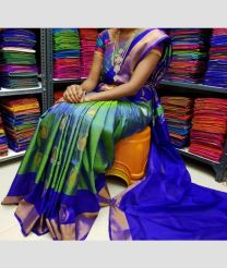 blue colour uppada pattu sarees with All over Buttas design