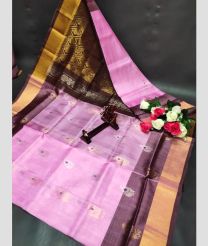 pink colour uppada pattu sarees with All over Buttas design