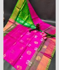 magenta red and brown colour uppada pattu sarees with All over Buttas design