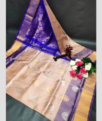 gray and silver colour uppada pattu sarees with All over Buttas design