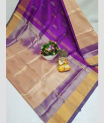 pink and purple colour uppada pattu sarees with All over Buttas design