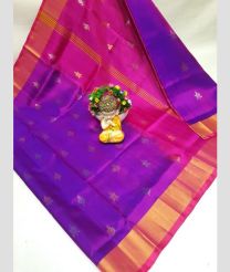 magenta red and purple colour uppada pattu sarees with All over Buttas design
