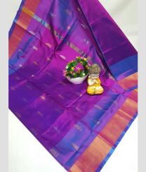 purple colour uppada pattu sarees with All over Buttas design