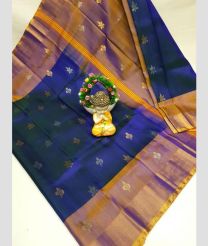 blue and light purple colour uppada pattu sarees with All over Buttas design