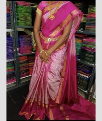 pink colour uppada pattu sarees with All over design