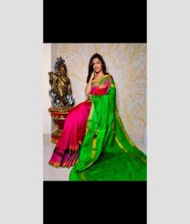 green and magenta red colour uppada pattu sarees with All over design