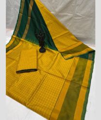 olive green and green colour uppada pattu sarees with All over design