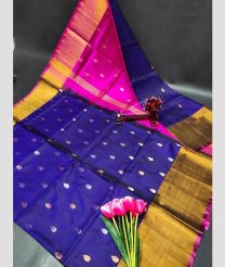 magenta and blue colour uppada pattu sarees with All over Nakshtra Buttas design