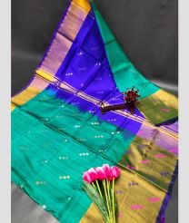 blue and cyan colour uppada pattu sarees with All over Nakshtra Buttas design