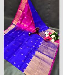 blue and magenta colour uppada pattu sarees with All over Nakshtra Buttas design