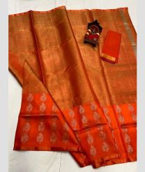 brown colour uppada pattu sarees with All over Buttas design