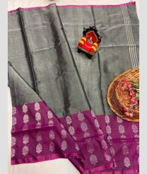 gray colour uppada pattu sarees with All over Buttas design