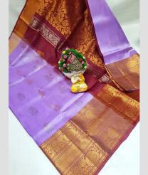 light violet colour uppada pattu sarees with Kanchi Border design