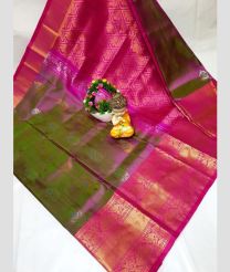 magenta red colour uppada pattu sarees with Kanchi Border design