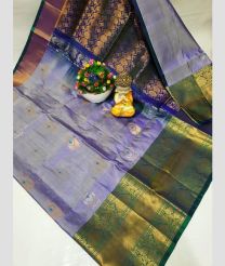 gray and brown colour uppada pattu sarees with Kanchi Border design