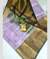 light purple colour uppada pattu sarees with Kanchi Border design