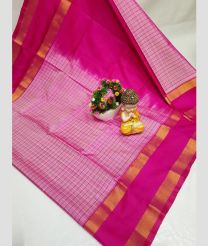 magenta colour uppada pattu sarees with All over Checks design