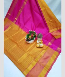 brown and magenta colour uppada pattu sarees with All over Checks design