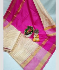 magenata colour uppada pattu sarees with All over Checks design