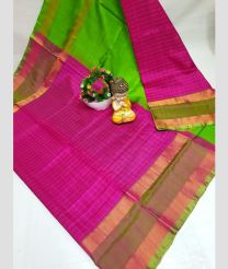 magenta and  green colour uppada pattu sarees with All over Checks design