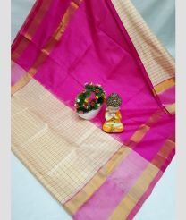 magenta and cream colour uppada pattu sarees with All over Checks design