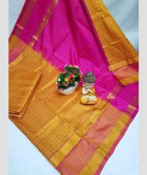 purple and gold colour uppada pattu sarees with All over Checks design