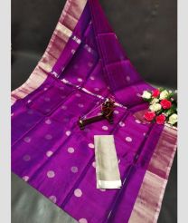 purple colour uppada pattu sarees with All over Dollar Buttas design