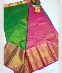 green and magenta colour uppada pattu sarees with Kanchi Border design
