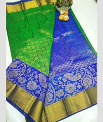 green and blue colour uppada pattu sarees with Kanchi Border design