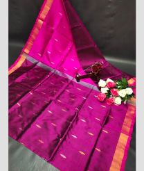 purple colour uppada pattu sarees with All over Nakshtra Buttas design