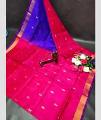 magenta and violet colour uppada pattu sarees with All over Nakshtra Buttas design