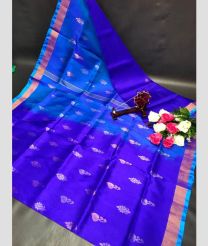 blue colour uppada pattu sarees with All over Nakshtra Buttas design