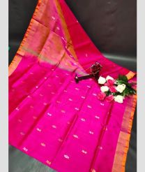 magenta and coral colour uppada pattu sarees with All over Nakshtra Buttas design